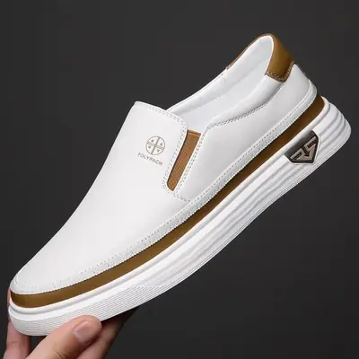 Image de Baskets Homme Blanches Cuir - Confort & Style 2025