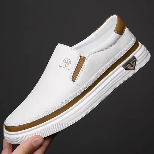 Image de Baskets Homme Blanches Cuir - Confort & Style 2025