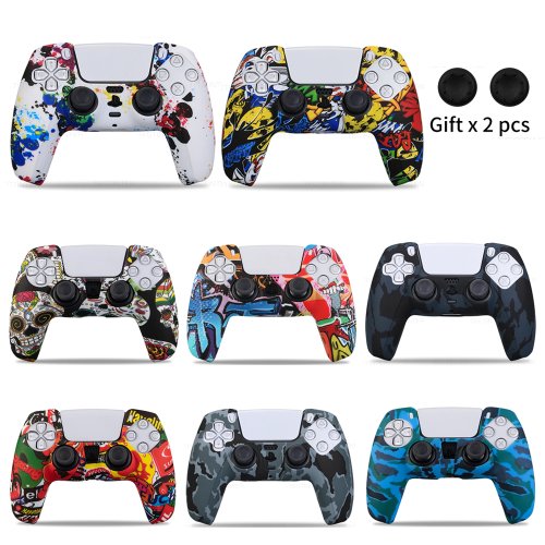 Afbeelding van Siliconen Beschermhoes voor PS5 Controller met Rubberen Behuizing, Joystick Caps en Duimgrepen – Compleet Accessoire Set voor PS5 Slim Gamepad