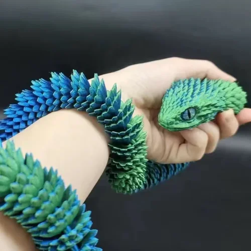 Image of 3D Printed Snake Movable Joint Fidget Toy Figurine Simulation Snake Office Desktop Ornament 2025 New Year Gifts Crafts Gift
