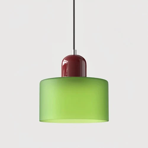 Verde sobre rojo vino