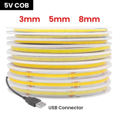 Image de Ruban LED COB Flexible 320 LEDs - Éclairage USB Intensité Variable