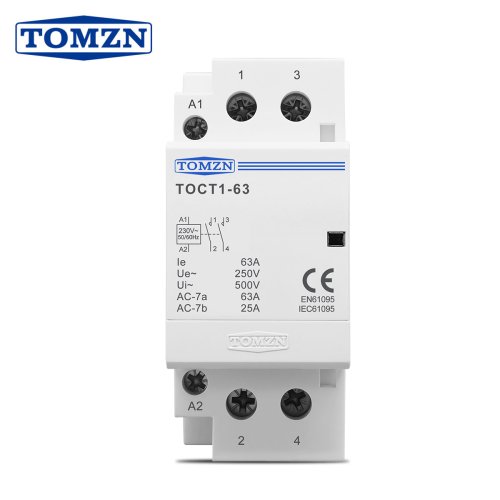 Zdjęcie Stycznik modułowy AC do użytku domowego na szynę DIN, TOMZN TOCT1 2P 40A 63A 220V/230V 400V~ 50/60Hz, 2NO 1NO1NC 2NC