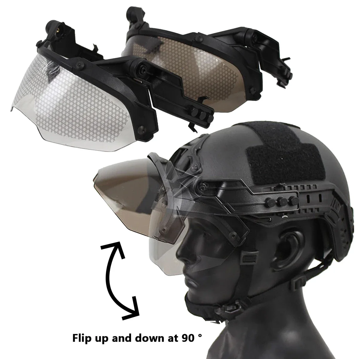 Imagen de Casco Táctico con Gafas Ajustables para Airsoft, Paintball y Caza – Protección Antiviento, Antiniebla y Rápida Instalación