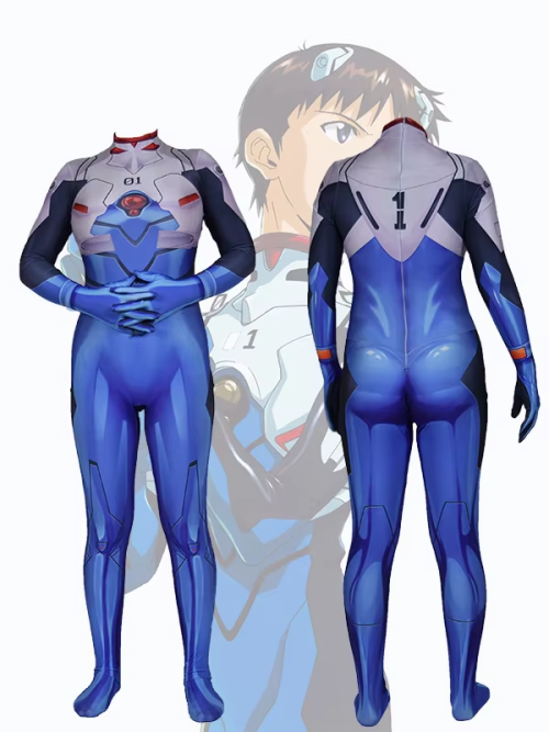 Image of Adults Anime Asuka Langley Soryu Mari Rei Ayanami Cosplay Costume Asuka Test Jumpsuits Zentai Suit Halloween Bodysuit