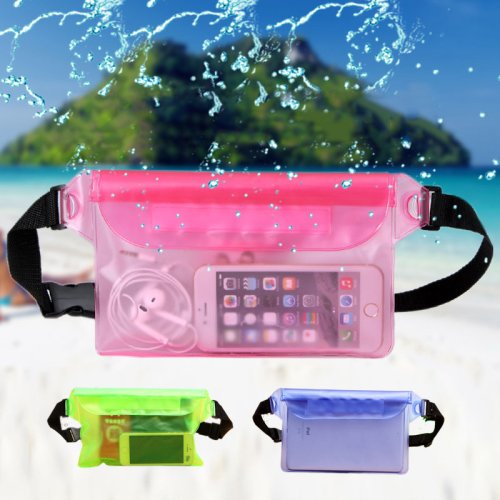 Bild von Wasserdichte Schwimmtasche mit Schulter- und Taillengurt – Unterwasser-Handytasche für Strand, Boot, Ski, Drift & Tauchen