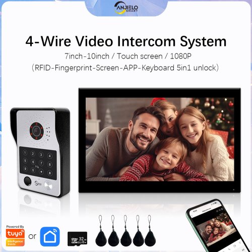 Immagine di Videocitofono Smart 1080p con Rilevamento Movimento e Sblocco FingerPrint