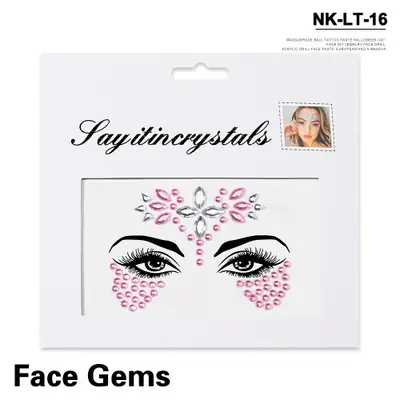 Image de Tatouages Faciaux Strass 3D - Éclat Festif