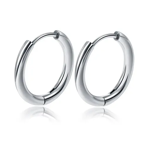Image de Boucles d'oreilles Huggie en Acier Inoxydable - Style Hip Hop