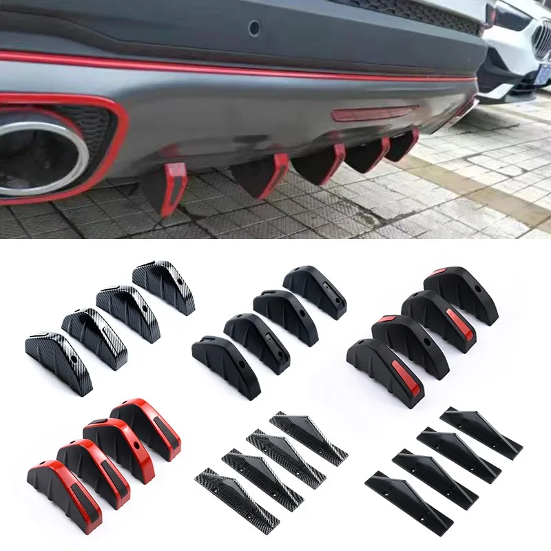 Immagine di Diffusore Posteriore in Fibra di Carbonio Nero e Rosso - Stile Sportivo per Auto Modificate