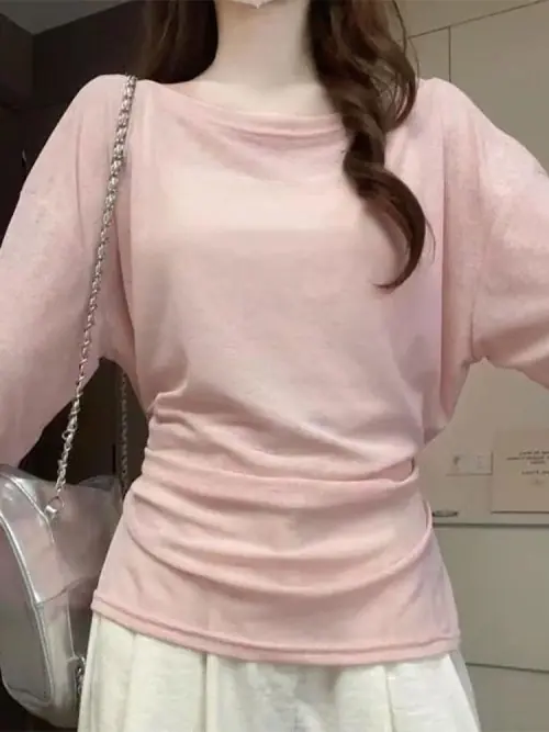Image de T-Shirt Oversize Manches Longues Femme - Look Chic & Sexy