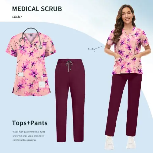 Image de Uniformes de Soins de Santé Élastiques Unisexe