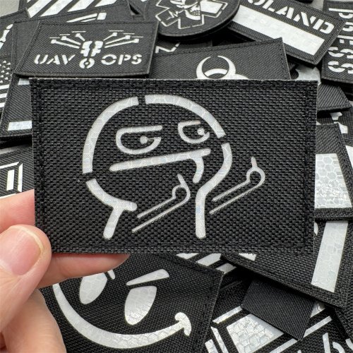 Image of Premium 3D IR Reflective Tactical Patches for Backpacks, Vests, and Clothing – DIY Morale Badges with Hook-and-Loop Backing, Laser-Cut Design for Outdoor Enthusiasts