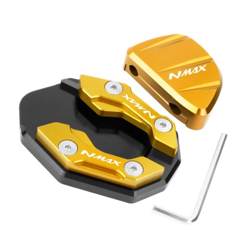Immagine di Accessori moto Cavalletto laterale per YAMAHA NMAX155 N MAX NMAX 155 125 NMAX125 Cavalletto Piastra Supporto di estensione Base del poggiapiedi