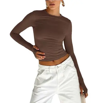 Image de T-Shirt Femme Manches Longues avec Trou pour les Pouces - Style Streetwear