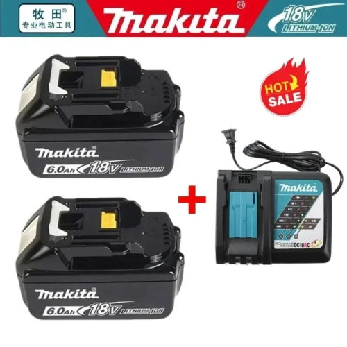 Image of 18V Makita Battery Replacement Pack for BL1860, BL1850B, BL1850, BL1840, BL1830 – High-Capacity Power Tool Batteries with Fast-Charging Compatibility