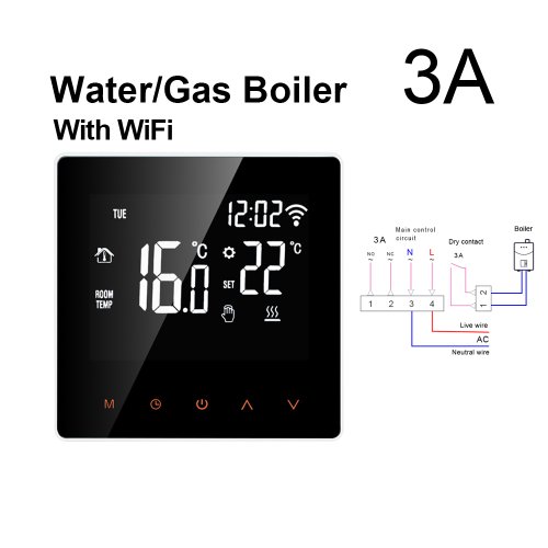 Immagine di AVATTO Tuya WiFi Termostato Intelligente Riscaldamento Elettrico Acqua Caldaia A Gas Temperatura Telecomando Funziona con Alexa, Google Home
