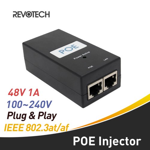 Bild von POE-Injektor 48V 1A – Kompatibel mit IP-Kameras & WLAN-Access Points