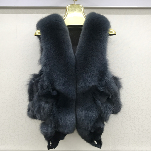 Imagen de 2025 gran oferta, chaleco de piel de zorro auténtica de 100% para mujer, chaqueta sin mangas de piel...