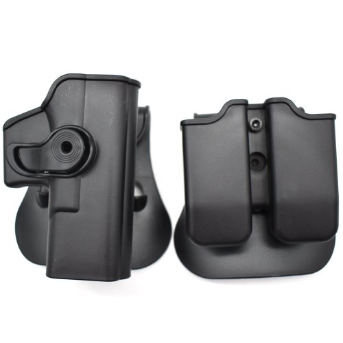 Image of IMI Gun Holster Defense Retention Tactical Gun Holster for GL 17 gen 1- 4 9mm Double Magazine Pouch