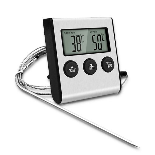 Imagen de Termómetro Digital para Cocina con Sonda y Temporizador