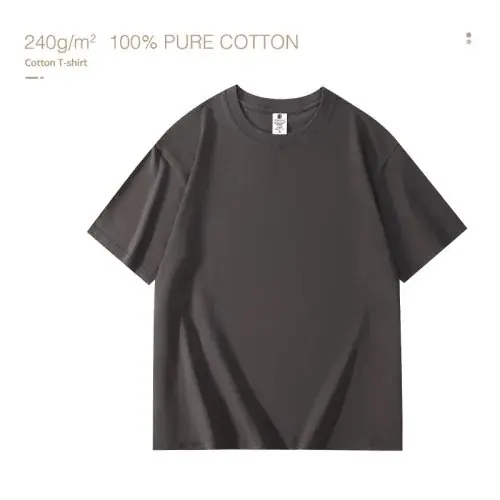 Image de T-Shirt Homme Coton 220gsm Blanc Noir - Grande Taille