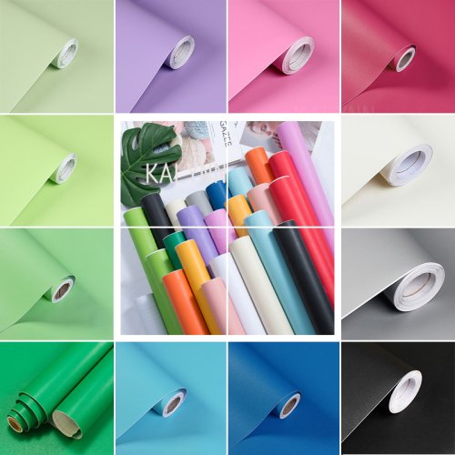 Afbeelding van Zelfklevend Vinyl Behang in Effen Kleur - Breedte 1 Meter, Rol van 10 Meter - Ideaal voor Muur, Meubels en Interieurdecoratie