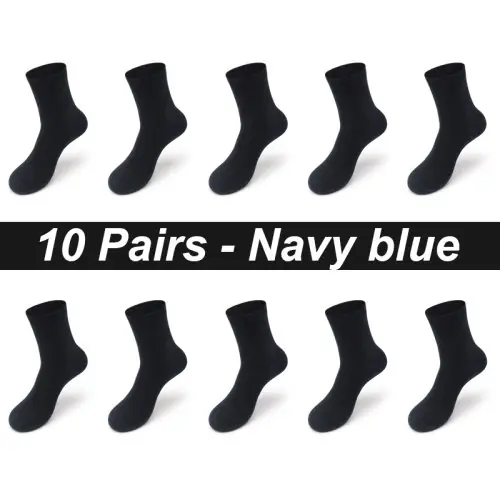 Image de Chaussettes Homme Bambou - Lot de 10 Paires Noires Respirantes
