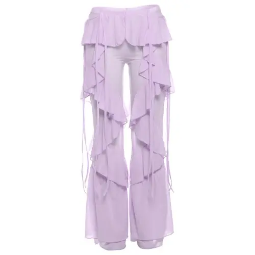 Image de Tunique de plage blanche à volants - Cover-up élégant pour femmes