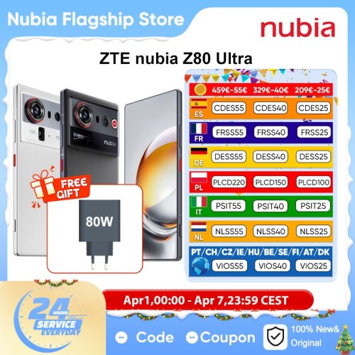 Imagen de Smartphone ZTE Nubia Z80 Ultra 5G Global Version con Procesador Snapdragon 8 Elite Gen 5, Pantalla OLED de 6.85 Pulgadas a 144 Hz, Batería de 7200 mAh, Carga Inalámbrica de 80W y Cámara AI de 64 MP con NFC y Google Play