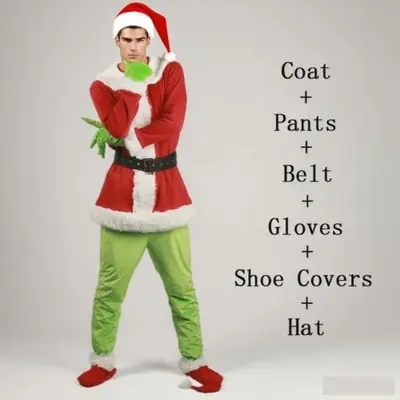 Image de Costume Père Noël Grin - Ensemble Complet pour Adulte