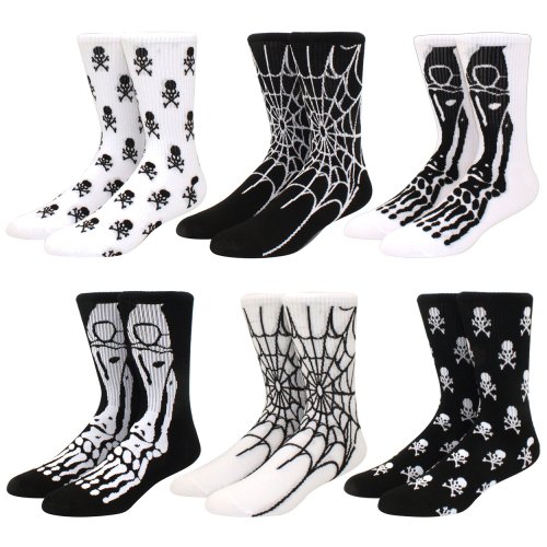 Imagen de Calcetines de Skate con Diseño de Calavera de Araña en Estilo Hip Hop para Hombre