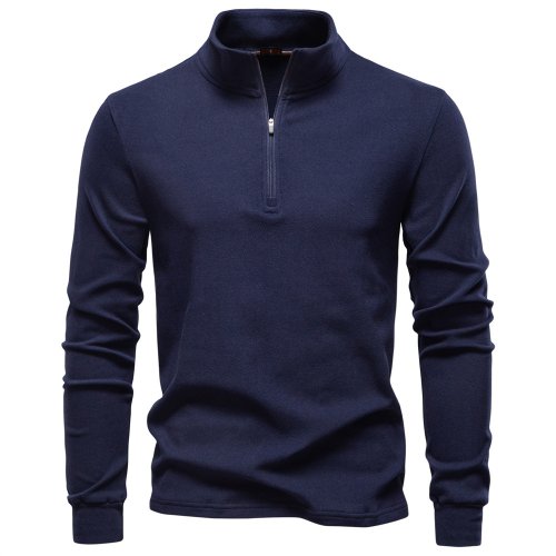 Bild von Herren Fleece Sweatshirt mit Stehkragen – Warm & Stilvoll für Herbst & Winter