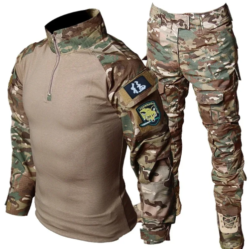 Image de Combinaison Tactique Camouflage Airsoft & Paintball - Multi-Poches Ripstop