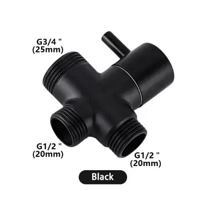 Image de Adaptateur de Douche en Cuivre 3 Voies - Noir & Argent