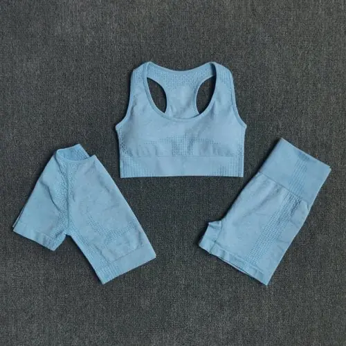 Brassière t-shirt short bleu
