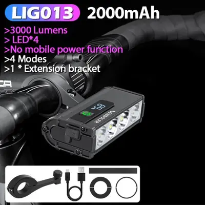 Image de Feu Avant Vélo 10000 Lumens - Étanche & Rechargeable USB