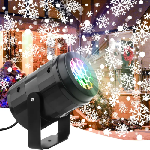 Image of USB Rotating Snowflake Projector Light – Indoor and Outdoor Christmas Decoration with Ambient Holiday Lighting for Festive Parties and Xmas Home Decor