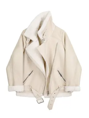 Image de Manteau Hiver Faux Cuir Fourrure Femme - Style Aviateur