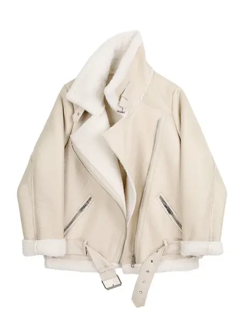 Image de Manteau Hiver Faux Cuir Fourrure Femme - Style Aviateur