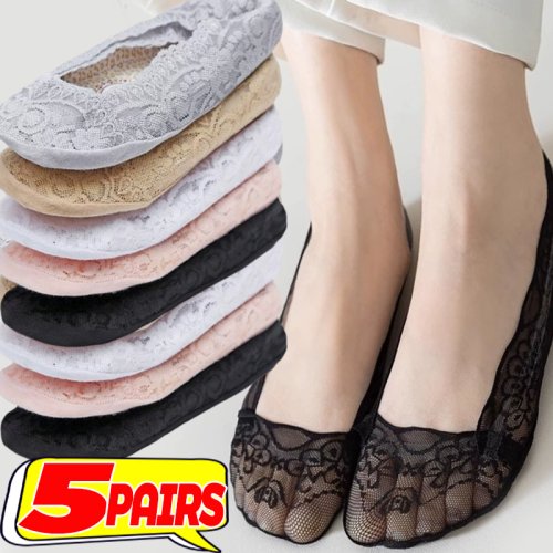 Image de Chaussettes Courtes Dentelle Fleurs - Femmes Été