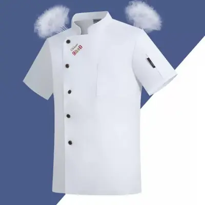 Image de Uniforme de Chef Respirant Noir & Blanc - Homme/Femme