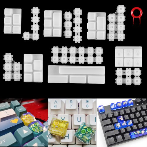 Afbeelding van Handgemaakte Siliconen Mal voor Mechanisch Gaming Toetsenbord – Pet Pootjes Keycaps, Gedroogde Bloem & Hars DIY Projecten