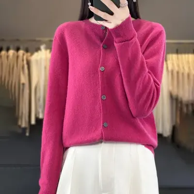 Image de Pull en Laine Mérinos Femme - Col Rond Doux & Chaud