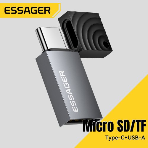 Image de Lecteur de carte USB-C 2 en 1 - Mini Adaptateur Micro SD pour iPhone, iPad, Mac & Android