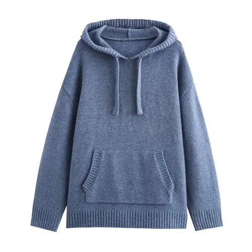 Image de Hoodie Coréen Femme à Lacets & Poche Kangourou