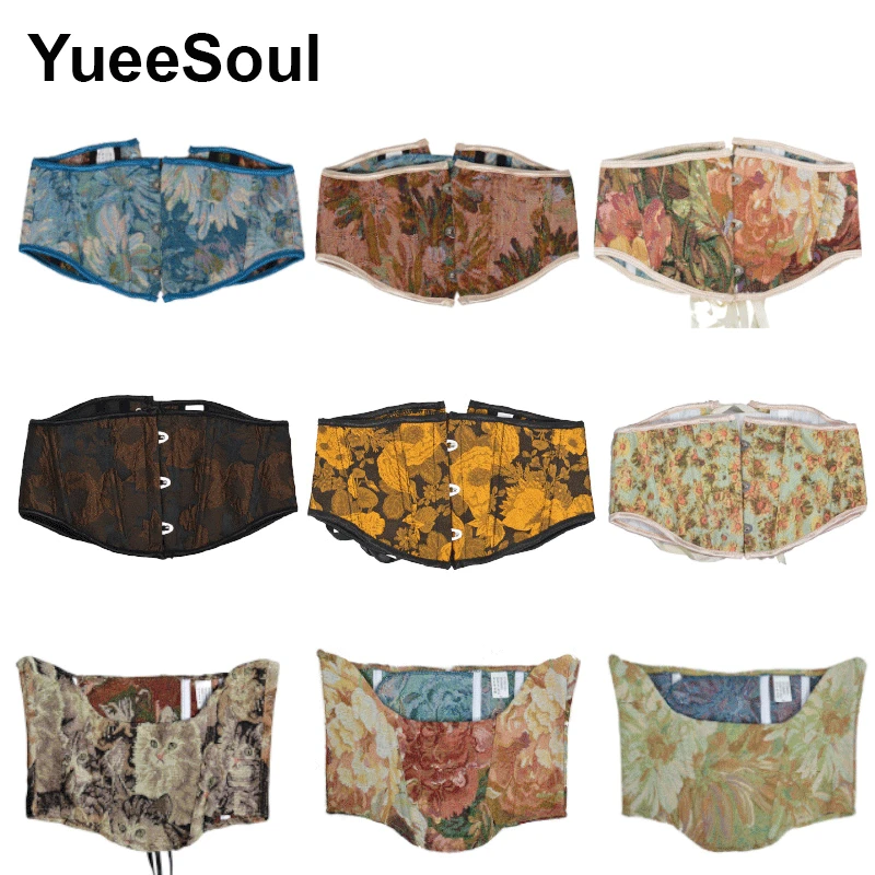 Immagine di Cintura Corsetto da Donna con Ricamo Floreale Vintage, 16 cm, Stile Sweet e Cute, Cintura Decorativa per Abbigliamento Femminile 2023