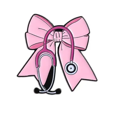 Image de Stéthoscope Rose & Accessoires Médicaux en Émail - Bijoux de Mode