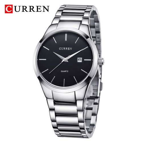 Image of CURREN Fashion Simple Mens Watch Slim Steel Strap Waterproof Wristwatch for Men Quartz Business Watches Male Calendar Clock 8106