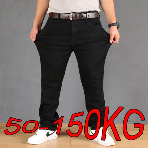 Afbeelding van Stijlvolle Plus Size Heren Jeans – Zwarte Trendy Denim Broek